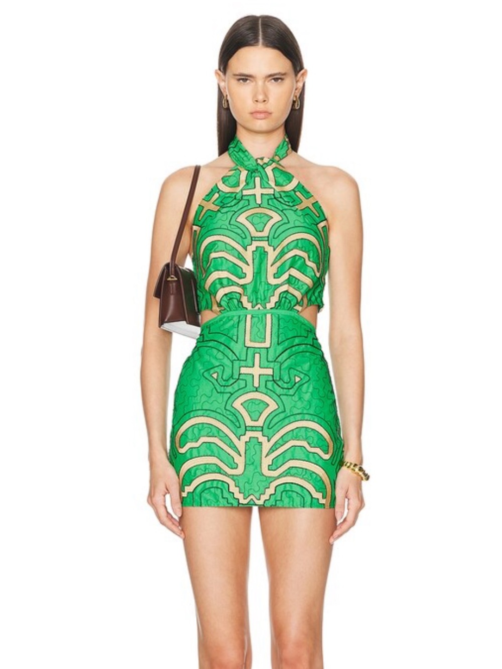Johanna Ortiz Rainforest Power Mini Dress Green size 12 NEW NWT